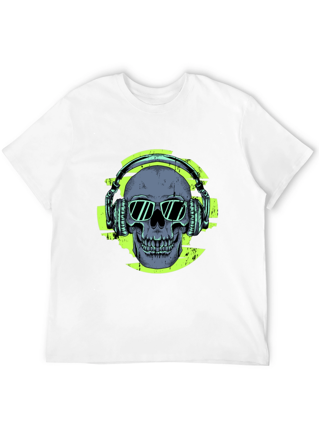 Skull with Headphones Graphic T-Shirt