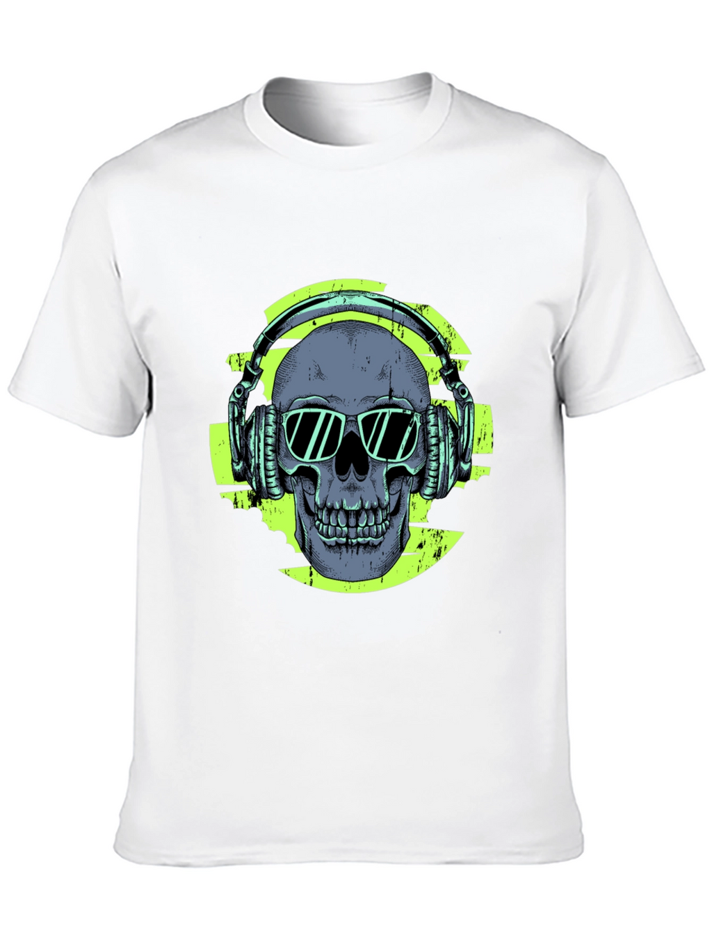 Skull with Headphones Graphic T-Shirt