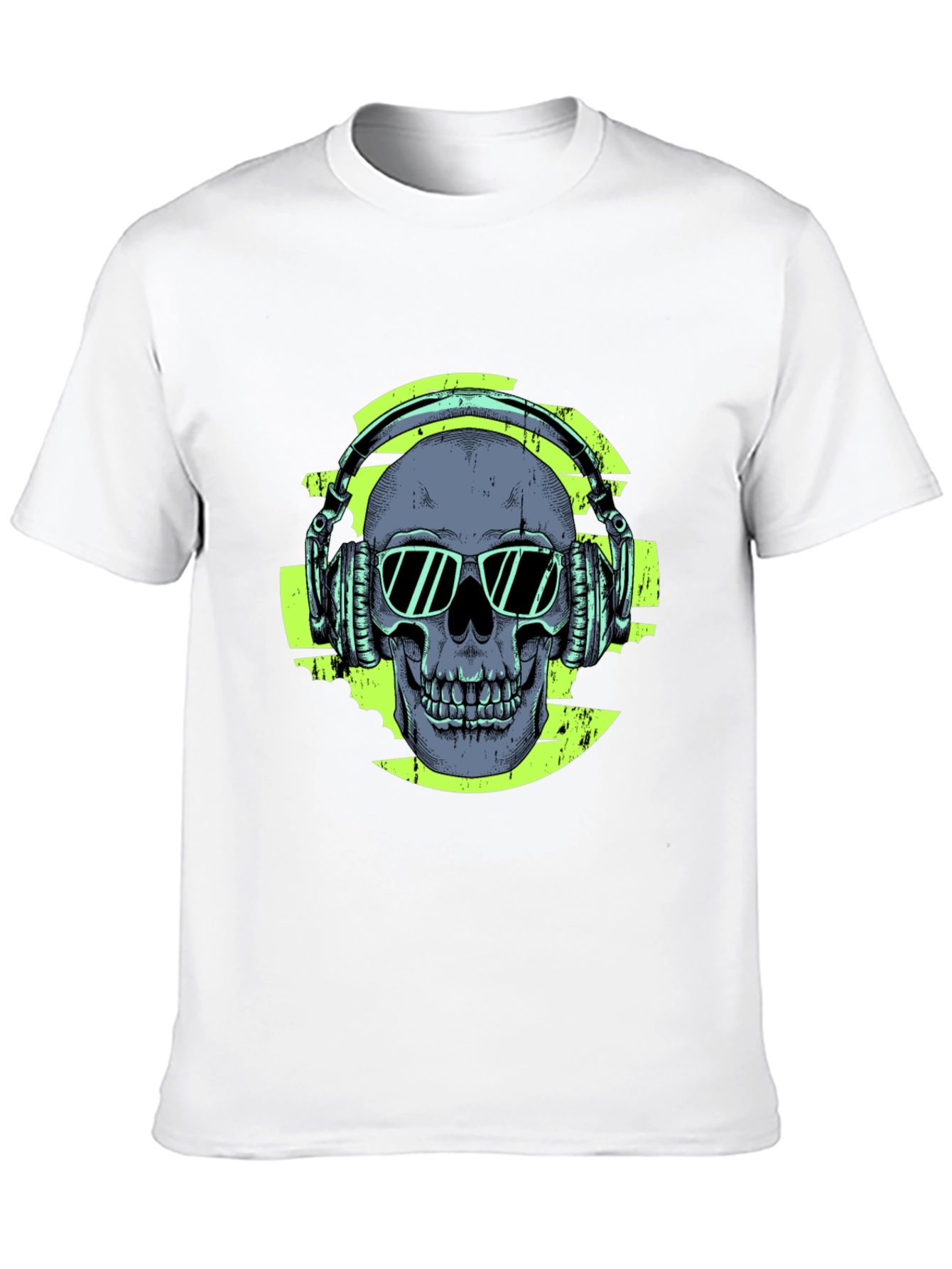 Skull with Headphones Graphic T-Shirt