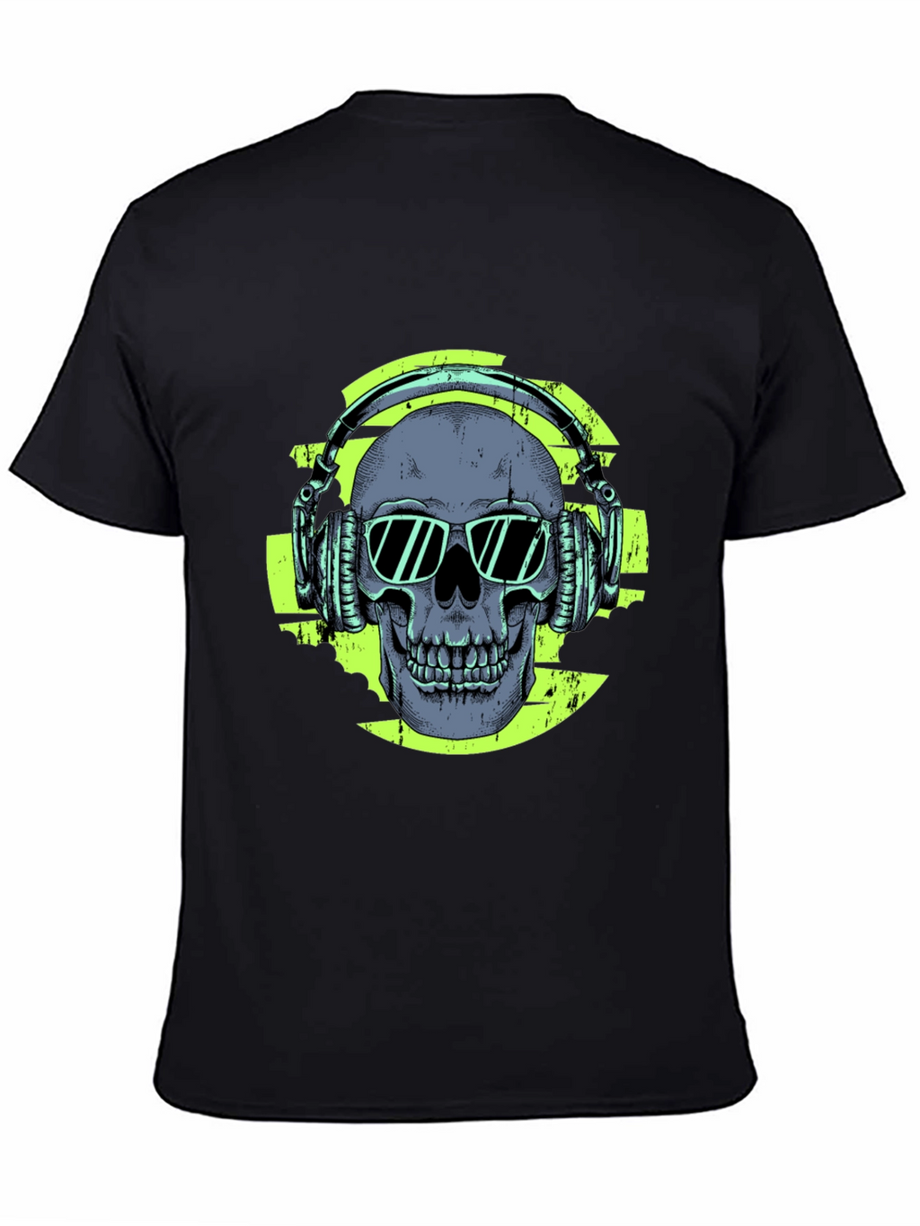 Skull with Headphones Graphic T-Shirt