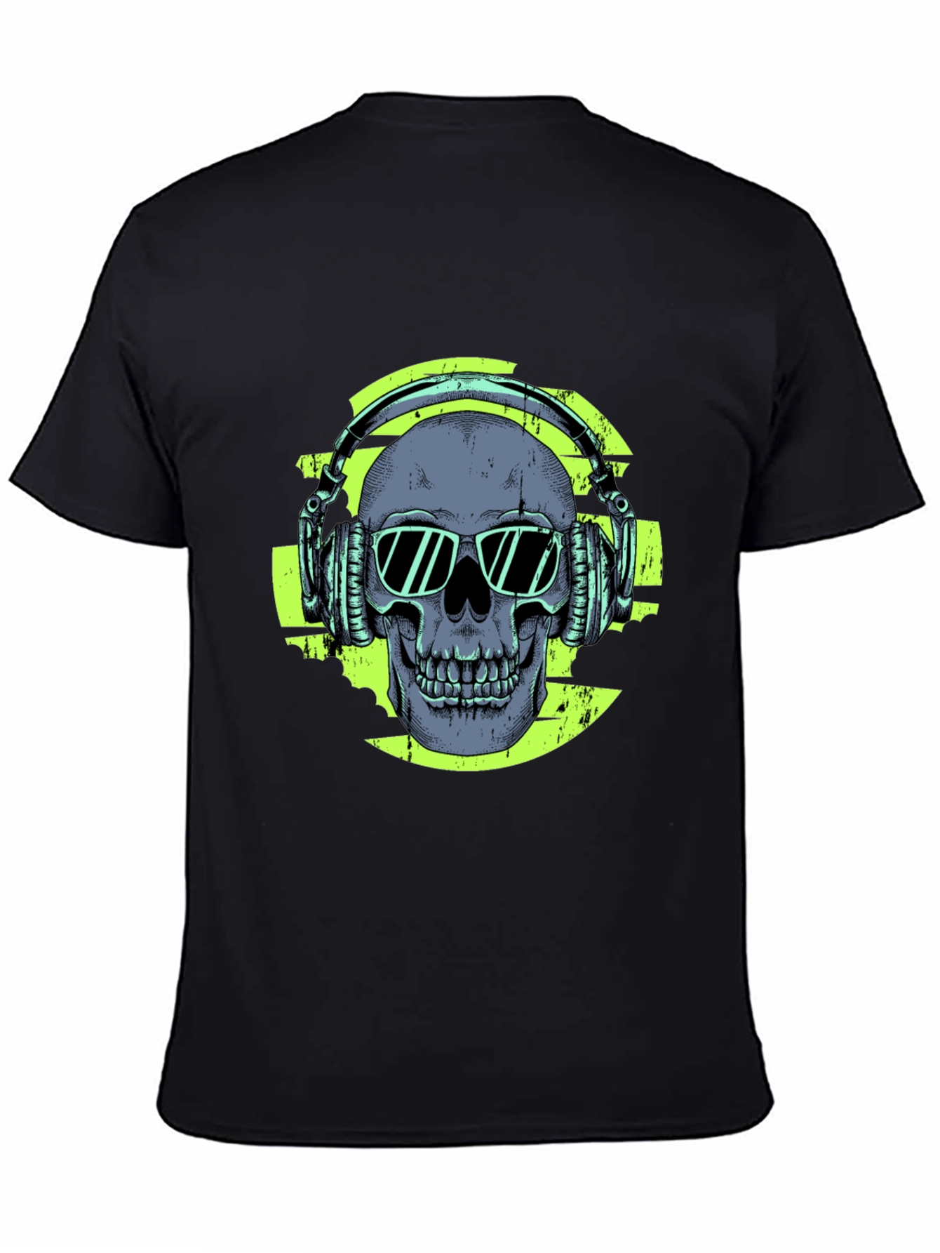 Skull with Headphones Graphic T-Shirt