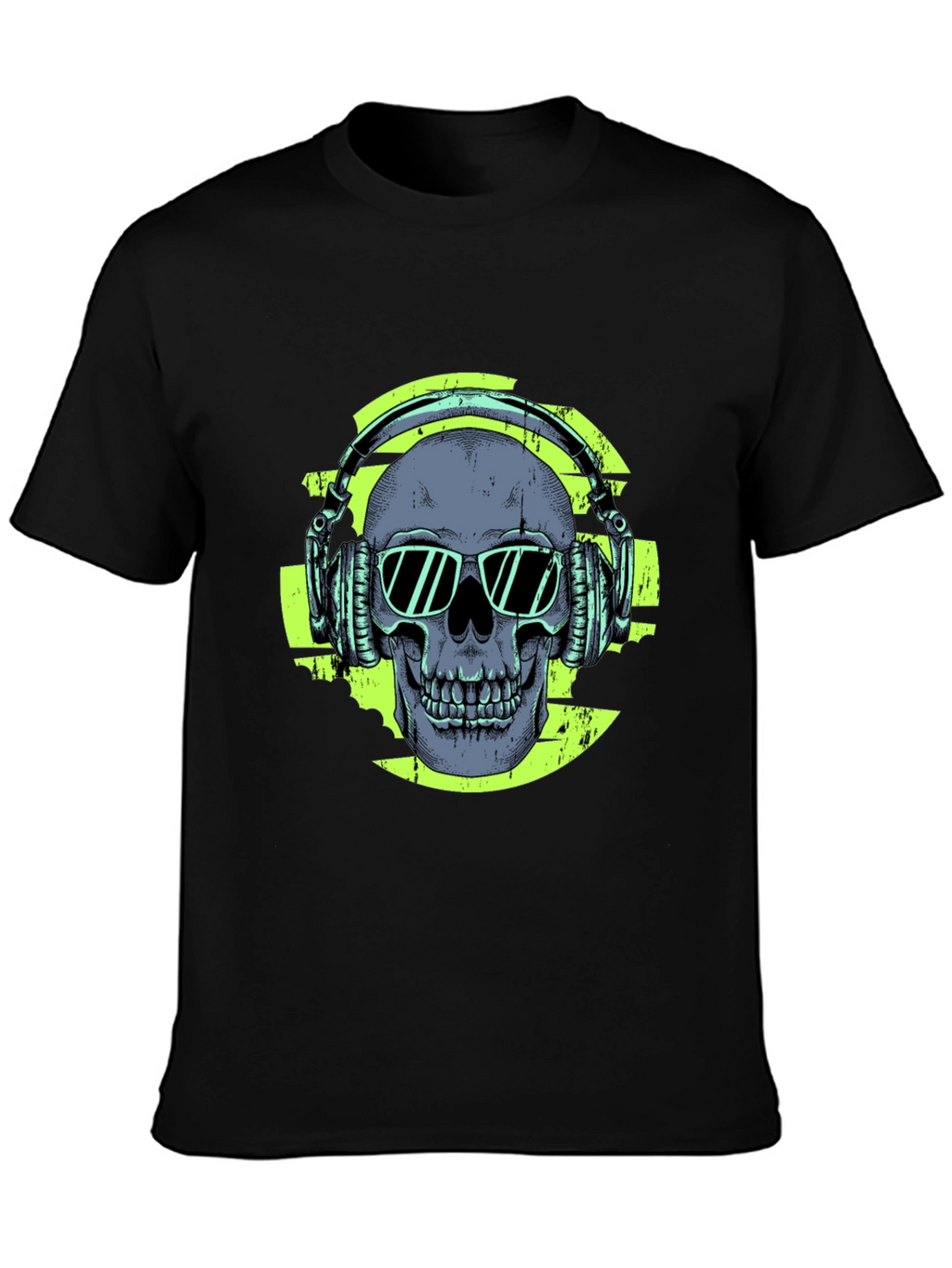 Skull with Headphones Graphic T-Shirt
