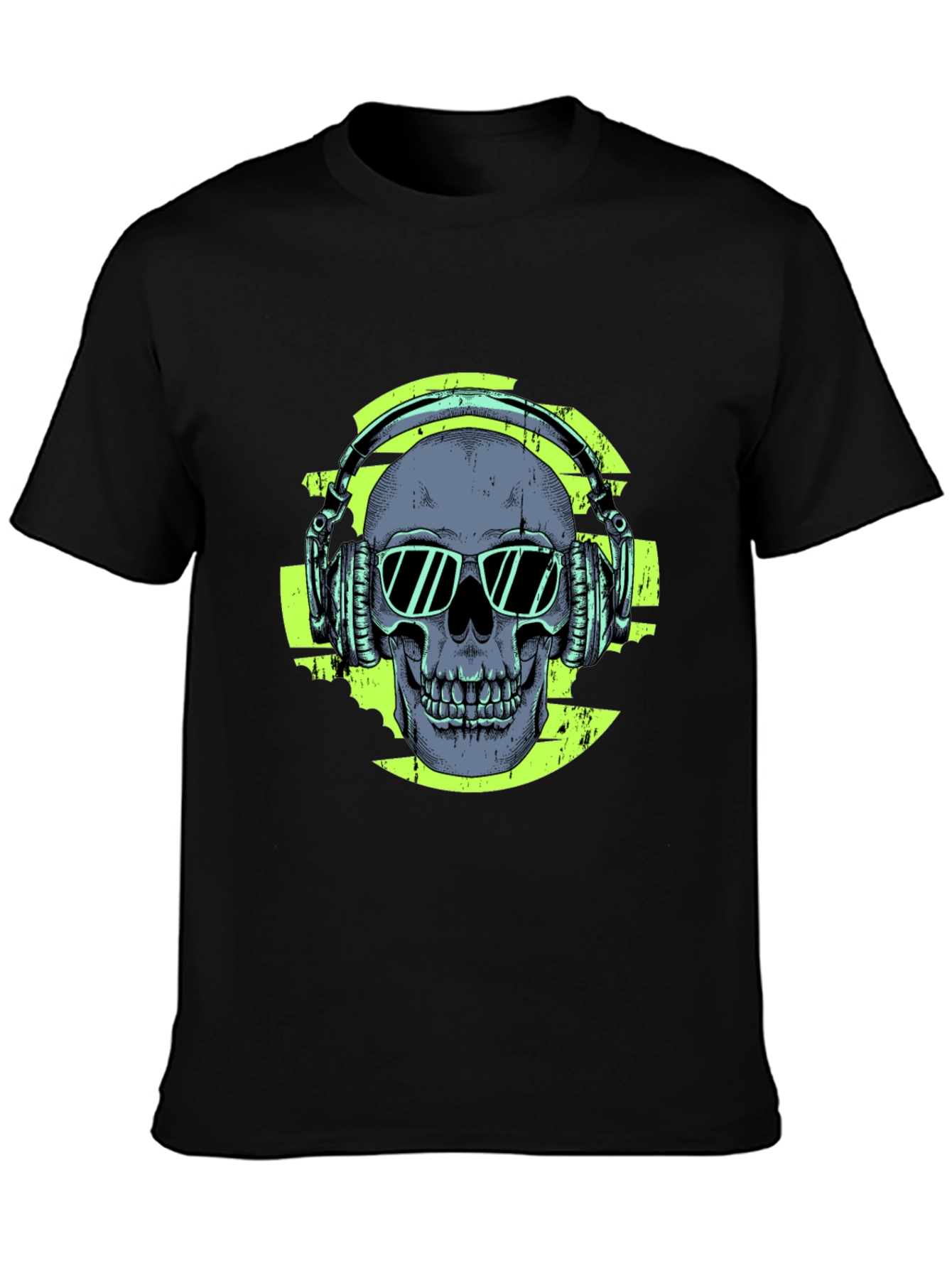 Skull with Headphones Graphic T-Shirt
