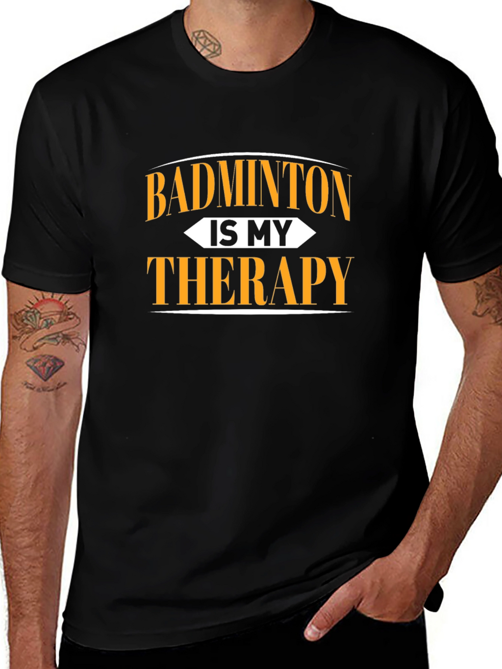 Badminton is My Therapy Graphic T-Shirt