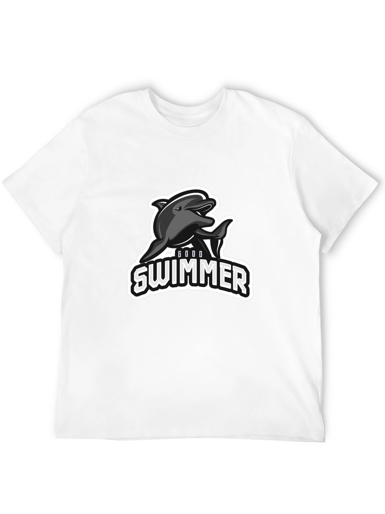 Good Swimmer Dolphin Black T-Shirt