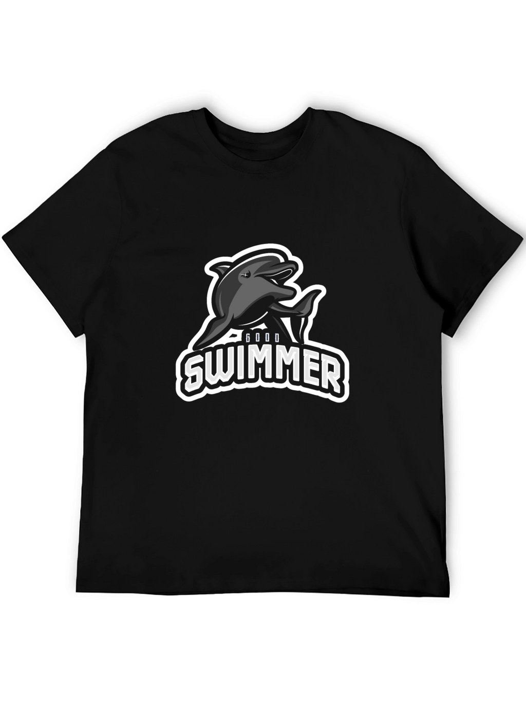 Good Swimmer Dolphin Black T-Shirt