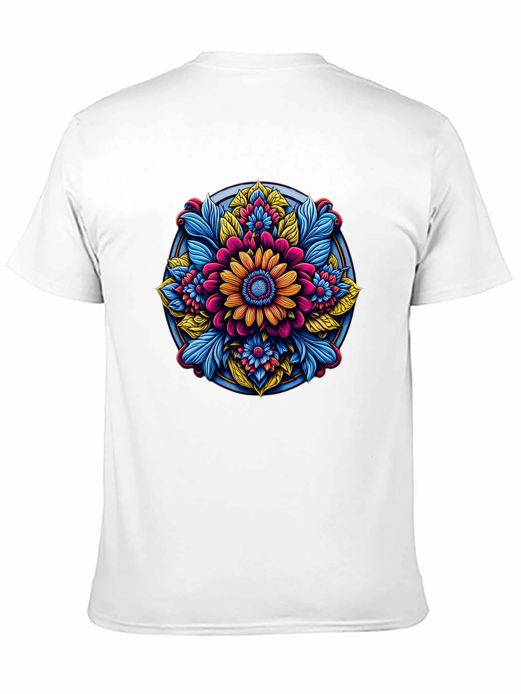 Floral Mandala Graphic Black T-Shirt