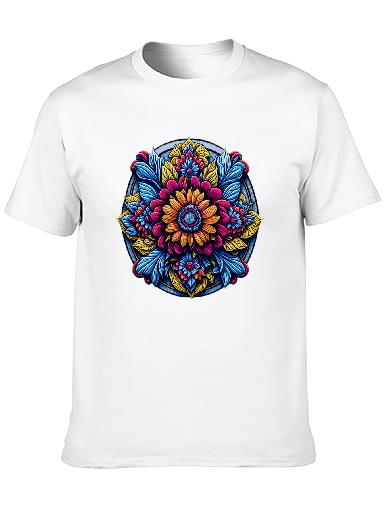 Floral Mandala Graphic Black T-Shirt