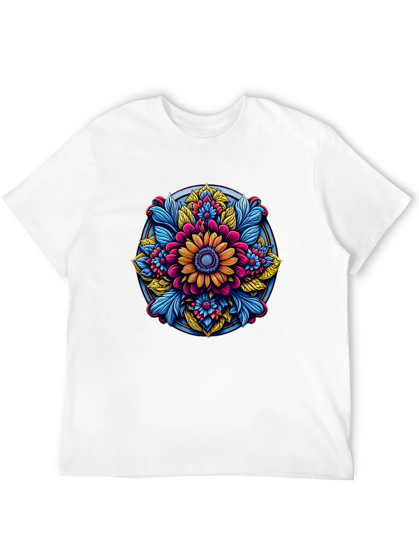 Floral Mandala Graphic Black T-Shirt