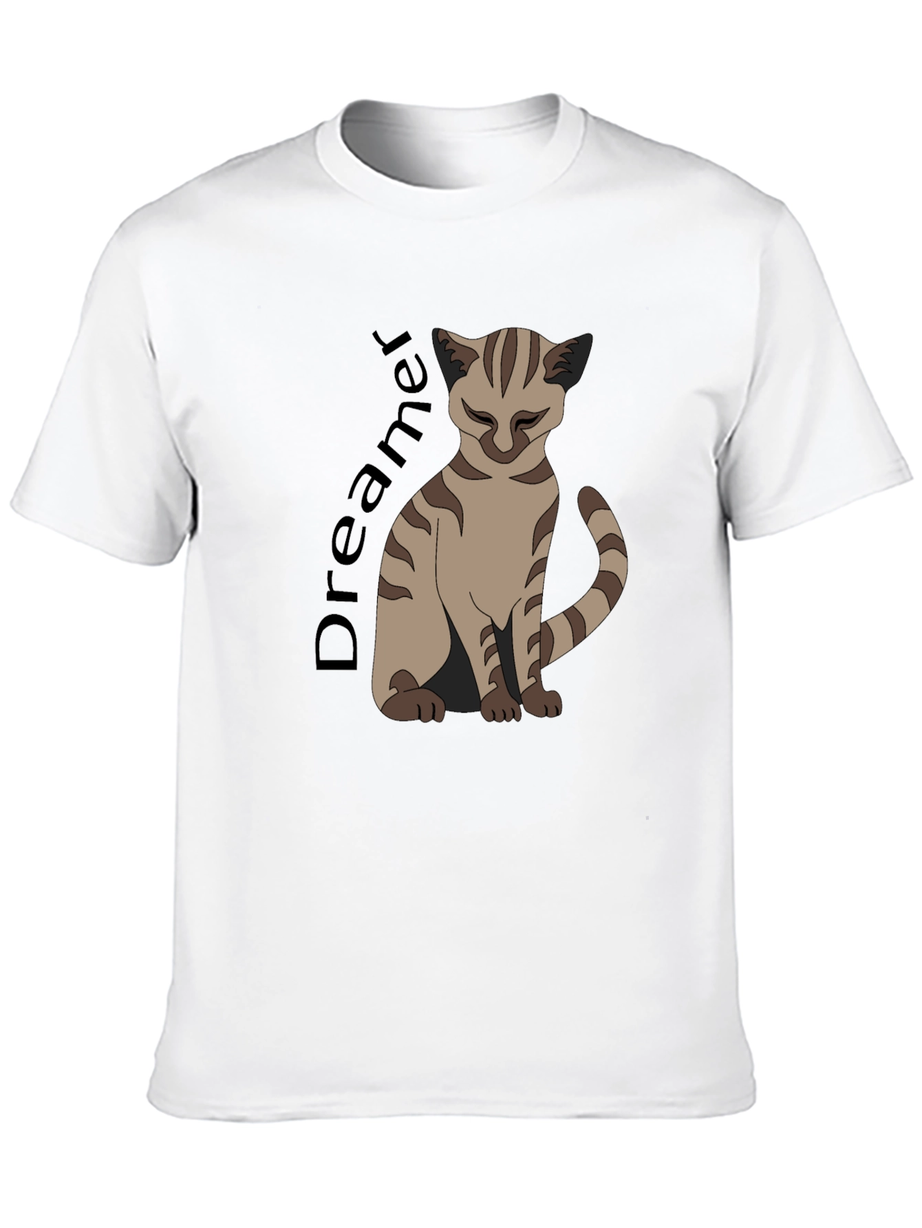 Dreamer Cat Graphic T-Shirt - Unisex Black Tee