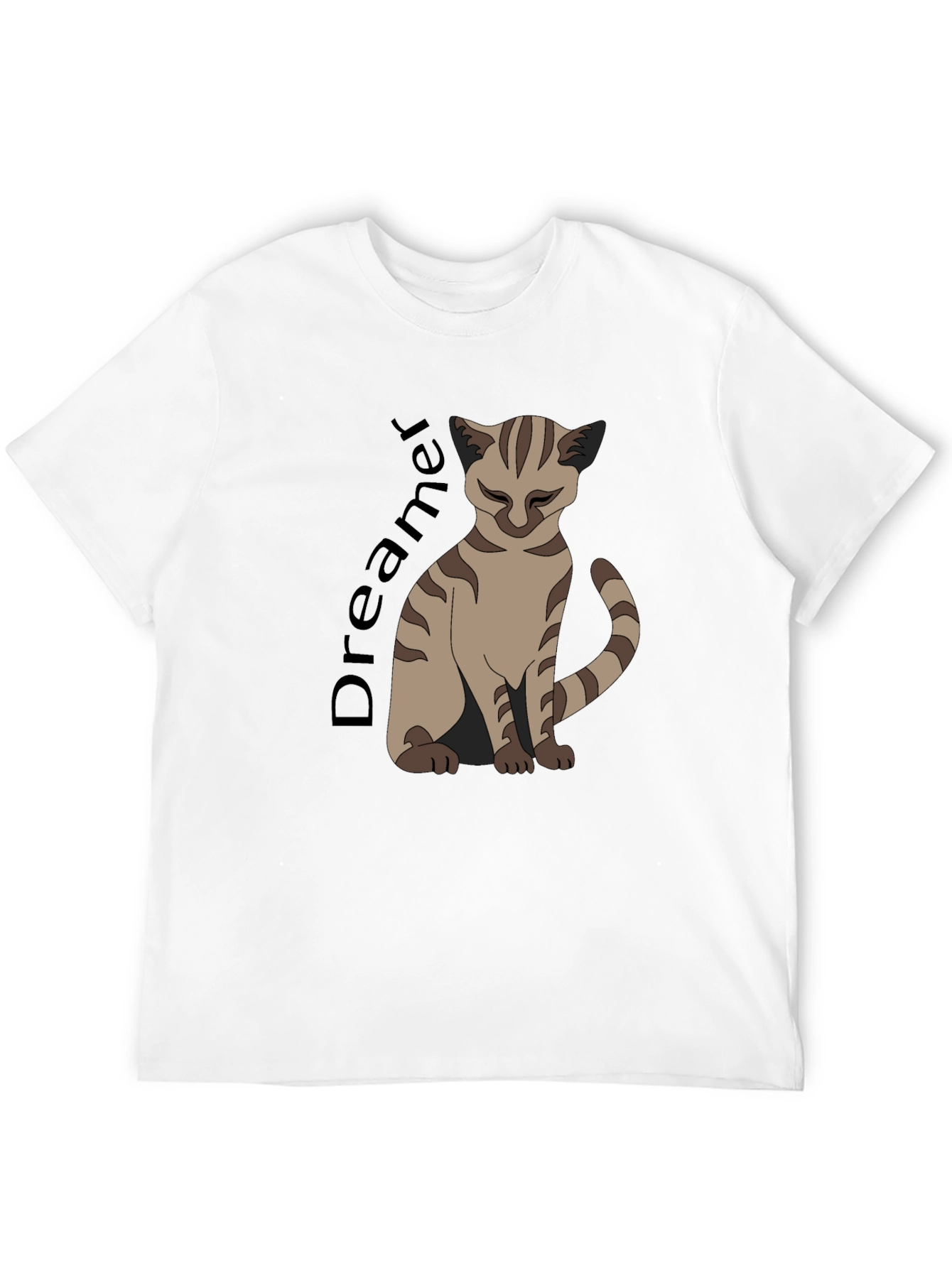Dreamer Cat Graphic T-Shirt - Unisex Black Tee
