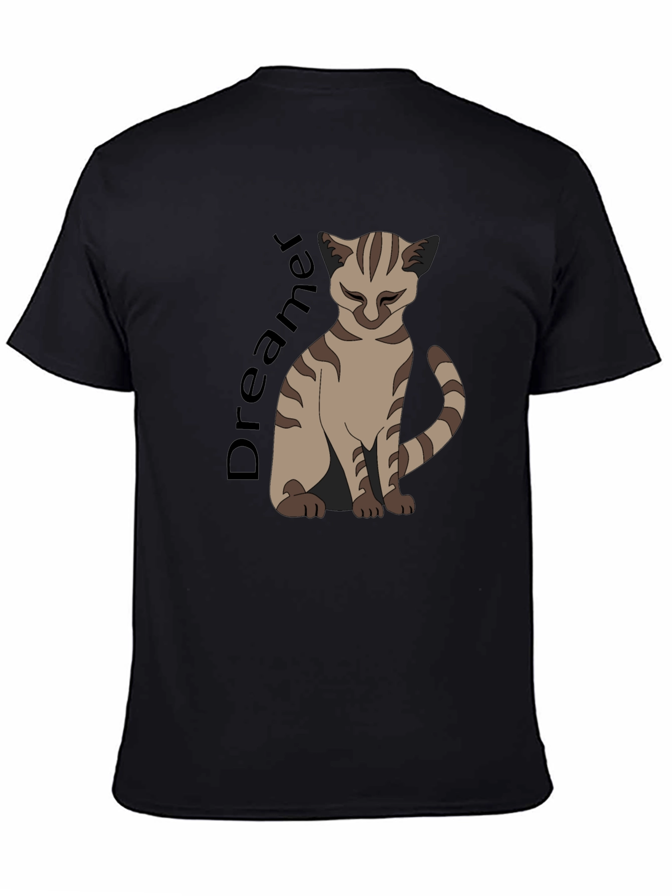 Dreamer Cat Graphic T-Shirt - Unisex Black Tee