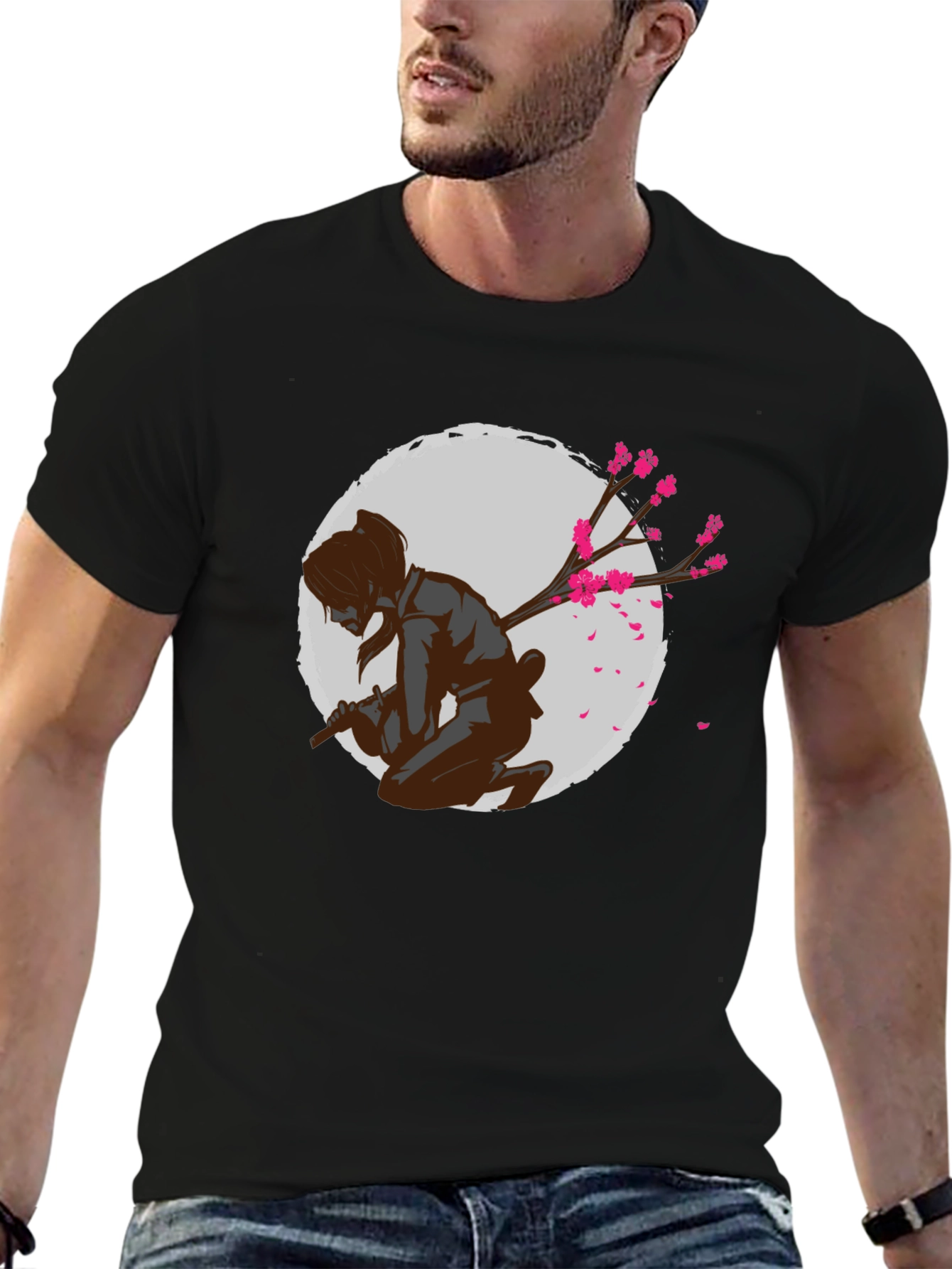 Samurai Cherry Blossom Graphic Tee