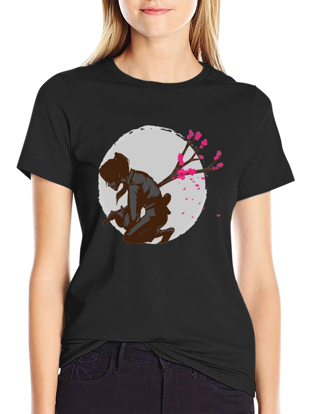 Samurai Cherry Blossom Graphic Tee