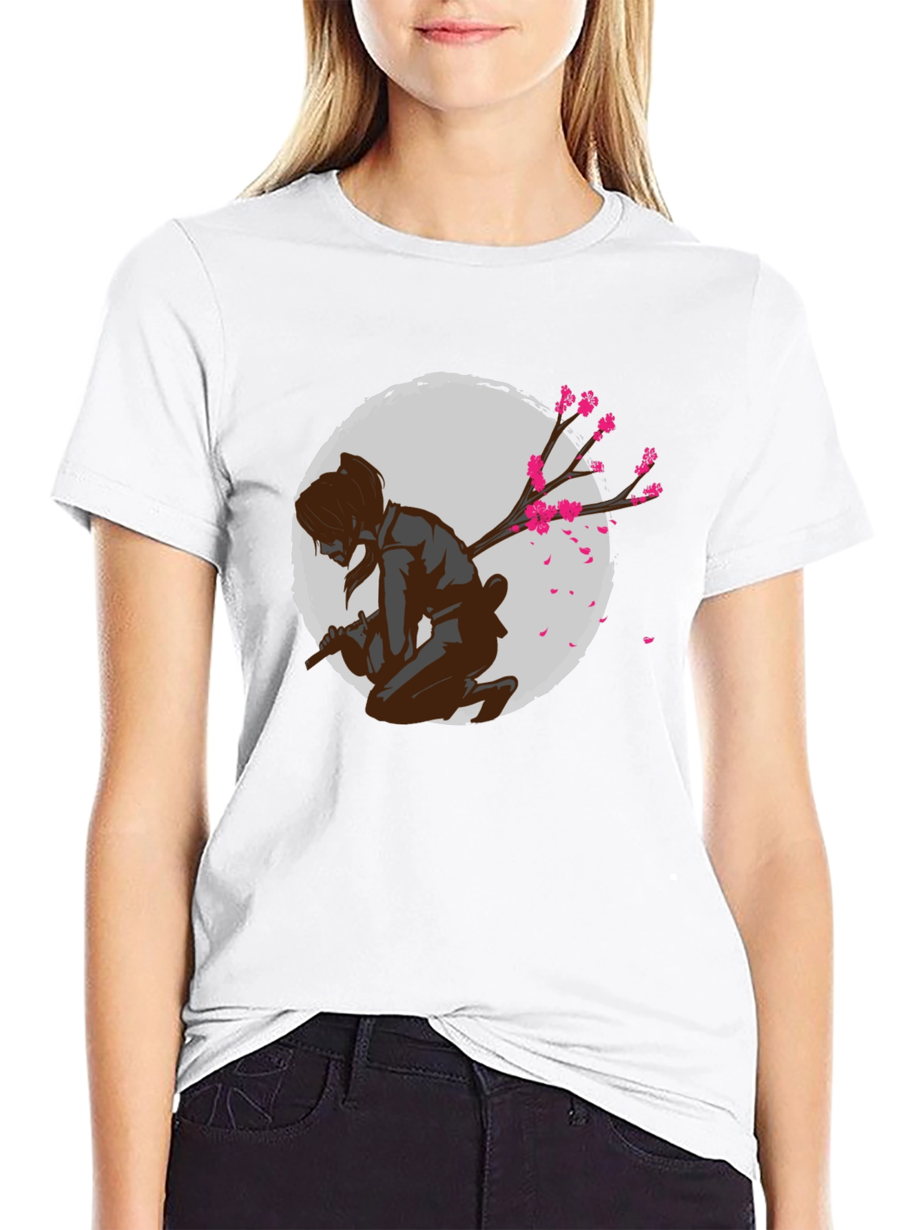 Samurai Cherry Blossom Graphic Tee