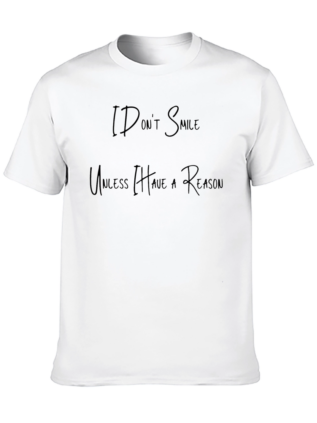 Mens Black I Dont Smile Graphic Tee