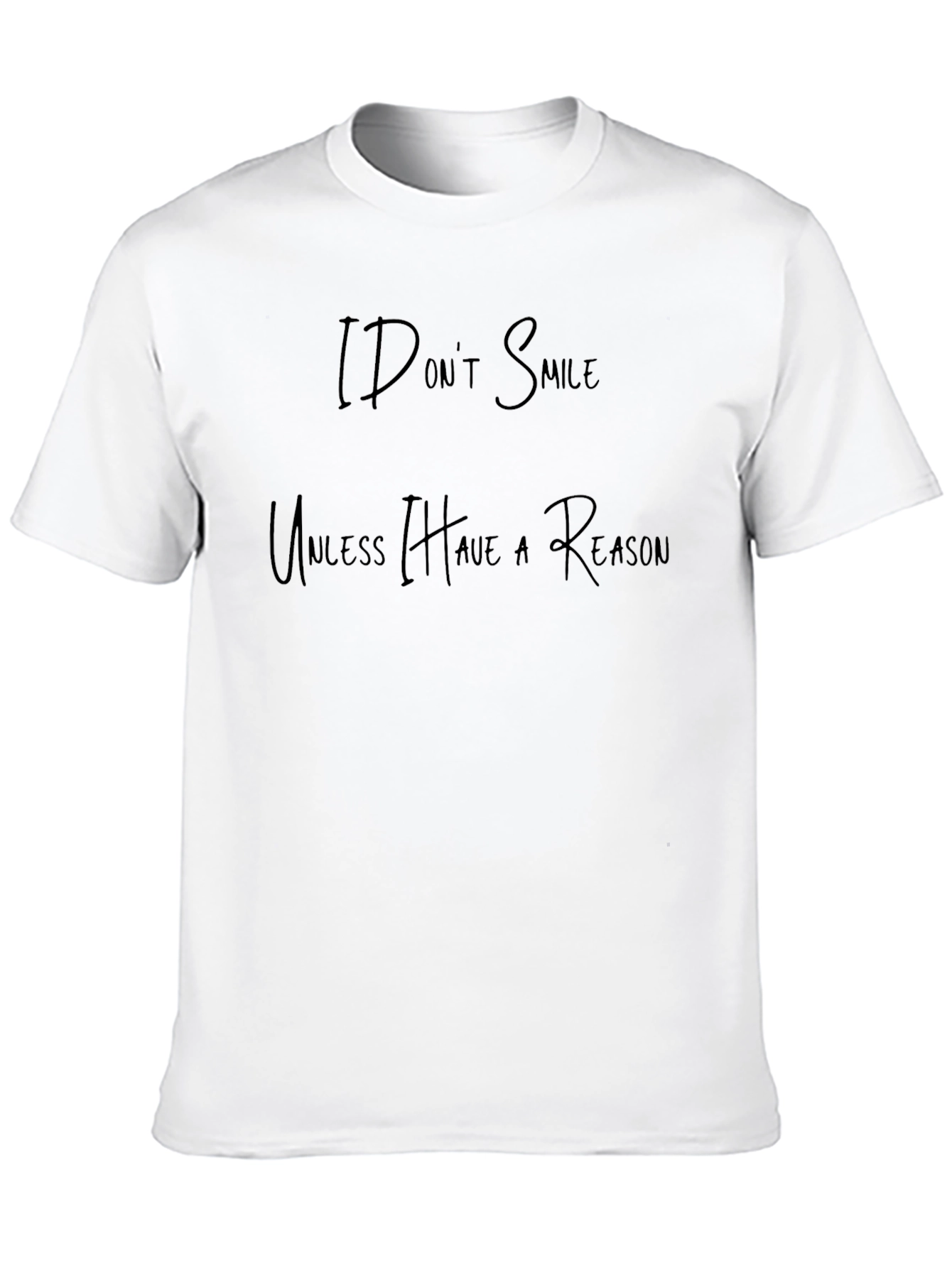 Mens Black I Dont Smile Graphic Tee