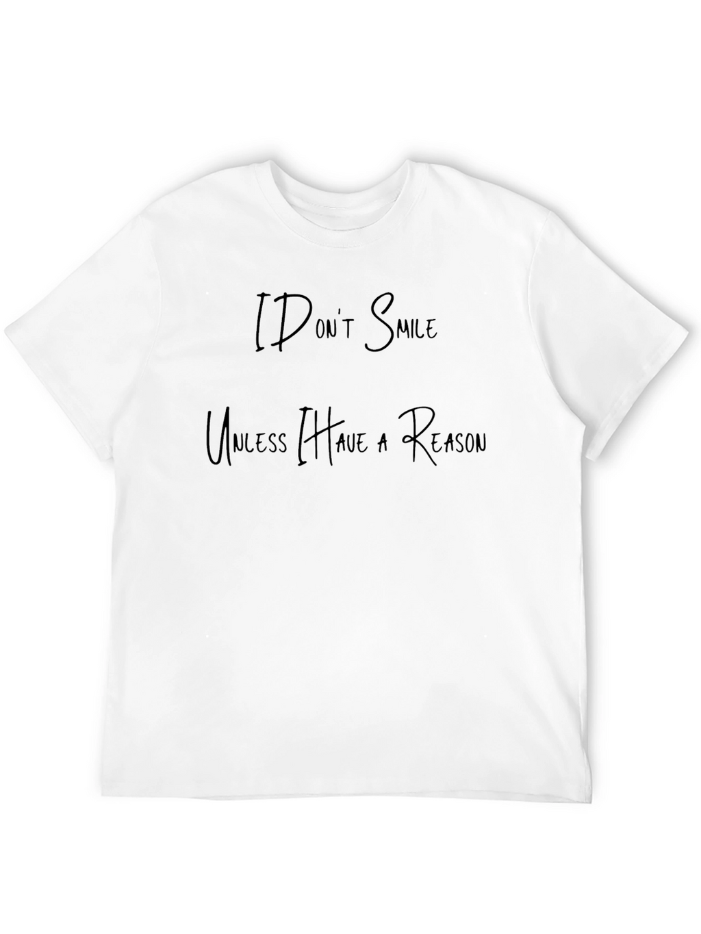 Mens Black I Dont Smile Graphic Tee