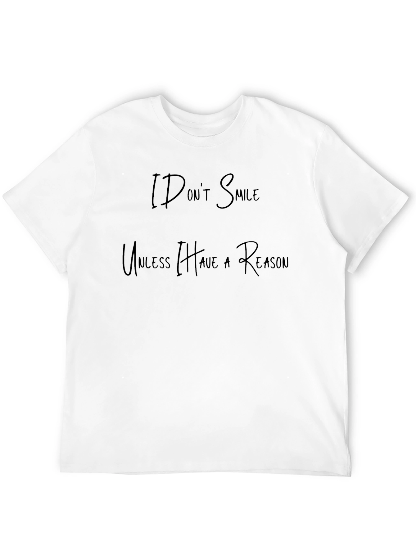 Mens Black I Dont Smile Graphic Tee