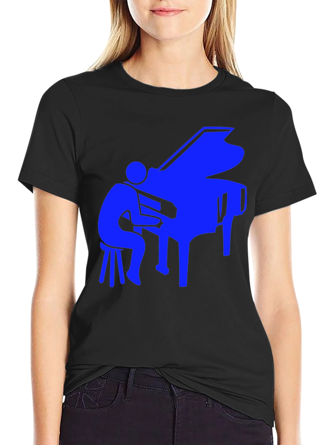 Piano Player Graphic Tee - Cool Music Shirt