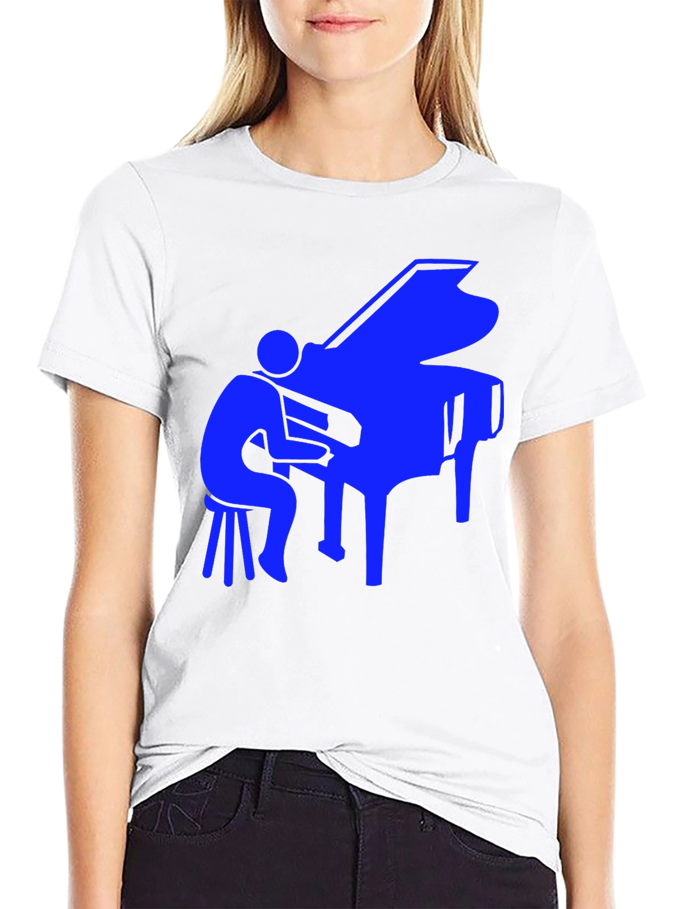 Piano Player Graphic Tee - Cool Music Shirt