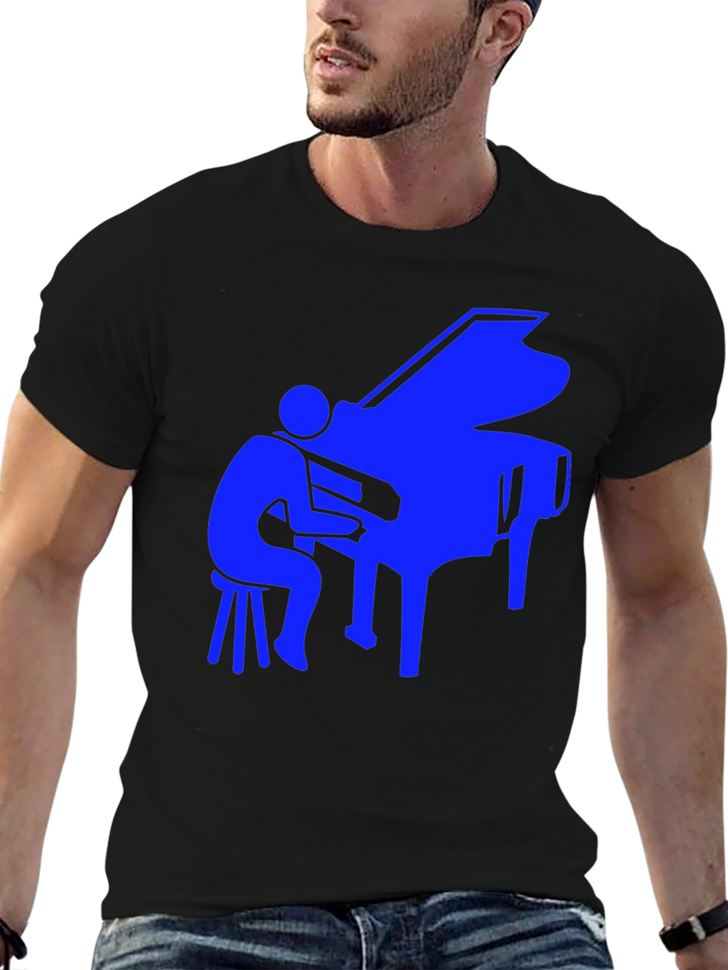 Piano Player Graphic Tee - Cool Music Shirt