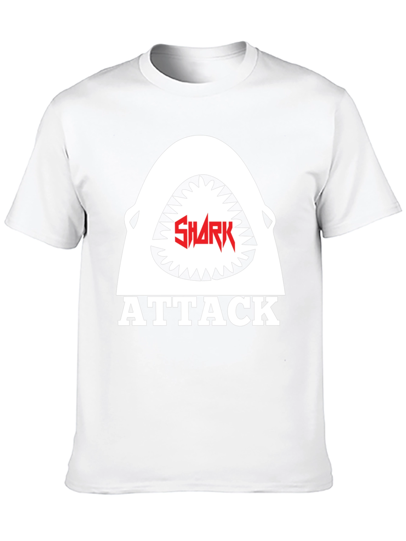 Shark Attack Graphic Tee - Black Cotton T-Shirt
