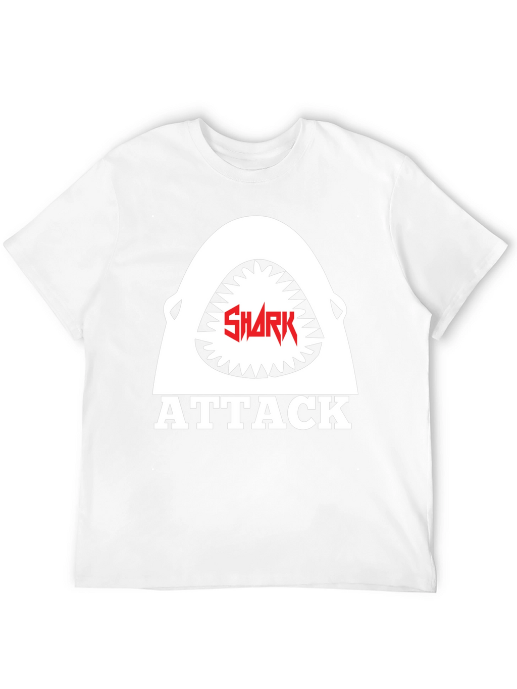 Shark Attack Graphic Tee - Black Cotton T-Shirt