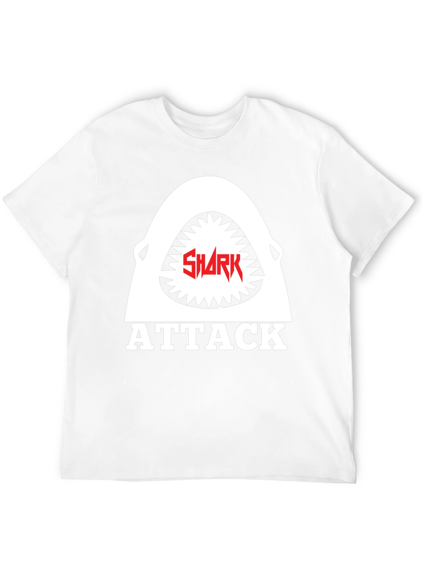 Shark Attack Graphic Tee - Black Cotton T-Shirt