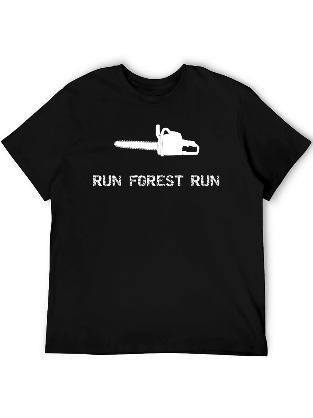 Run Forest Run Chainsaw Graphic Tee - Black