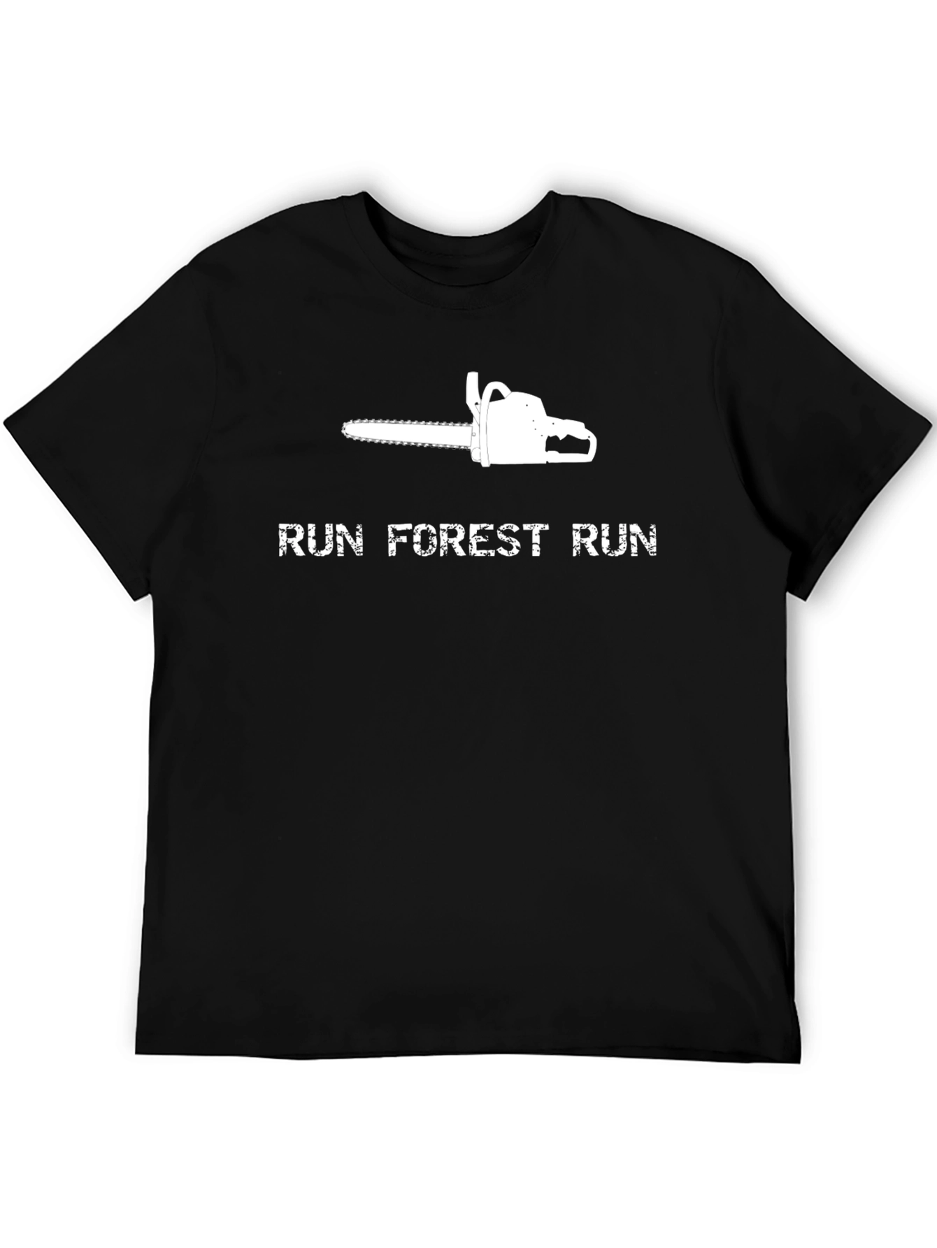 Run Forest Run Chainsaw Graphic Tee - Black