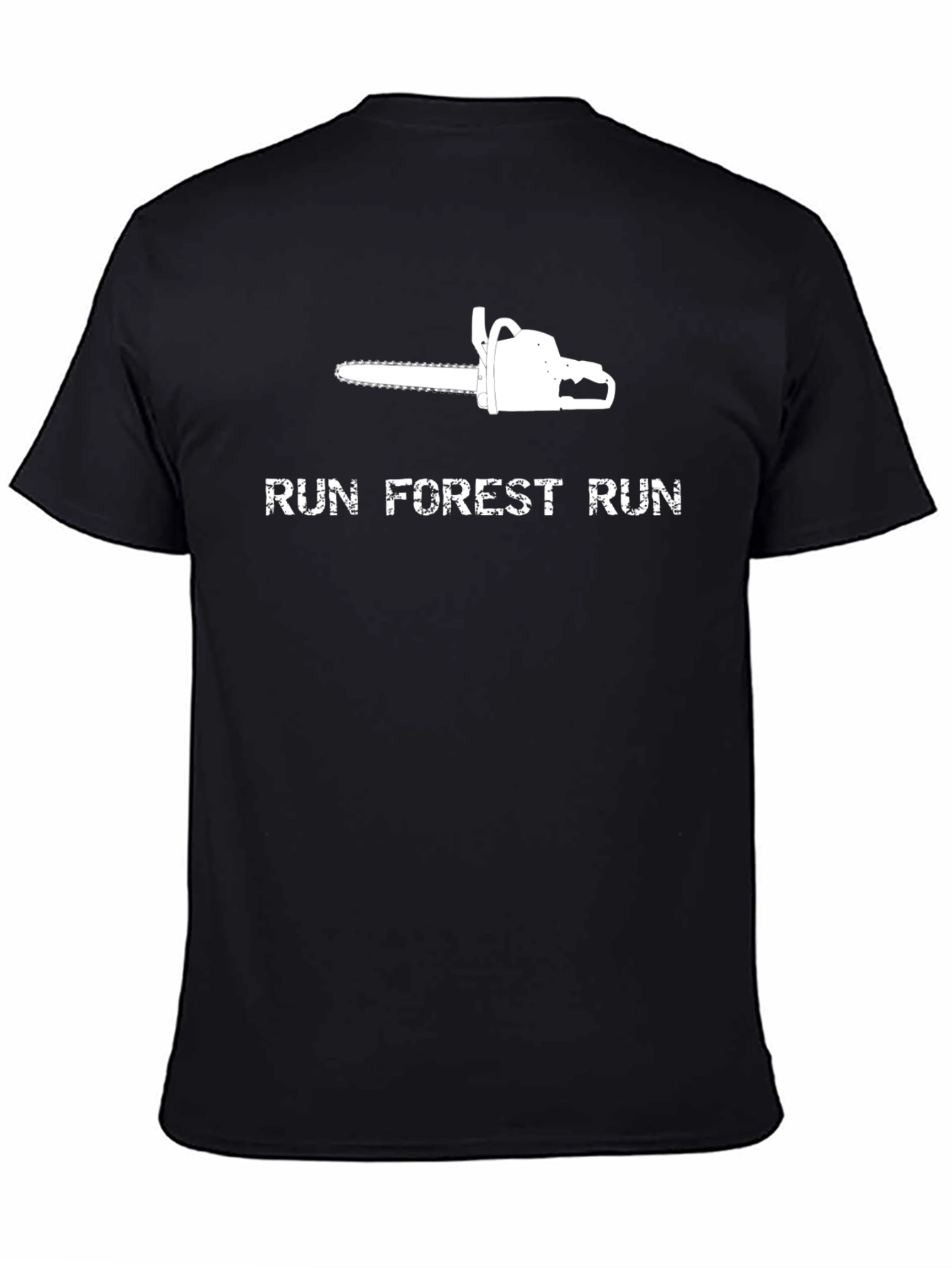 Run Forest Run Chainsaw Graphic Tee - Black