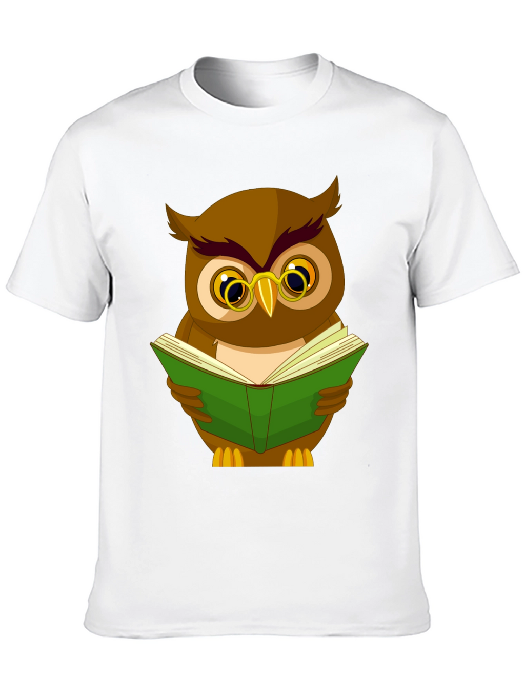 Owl Reading Book Graphic Tee - Black