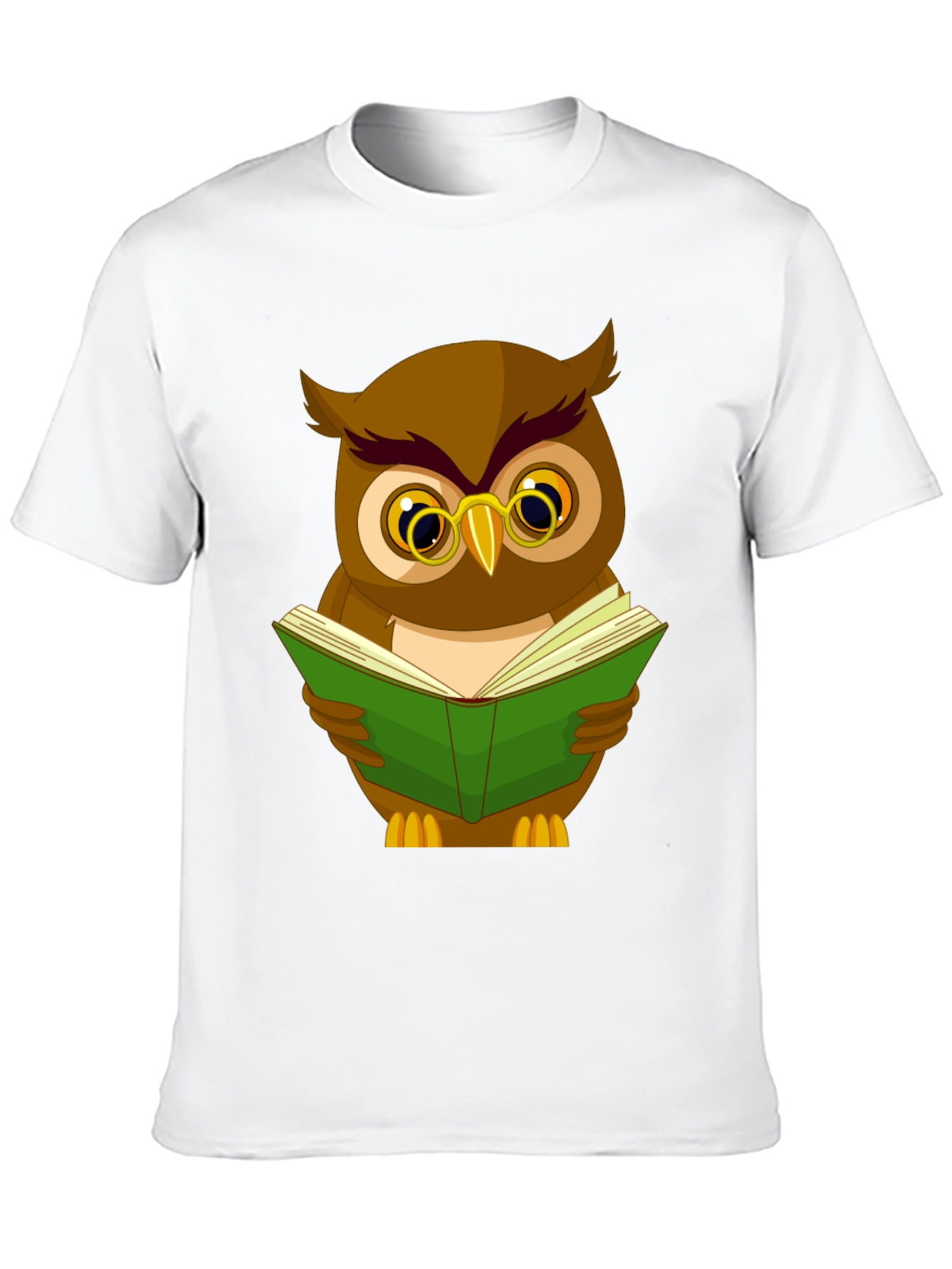 Owl Reading Book Graphic Tee - Black