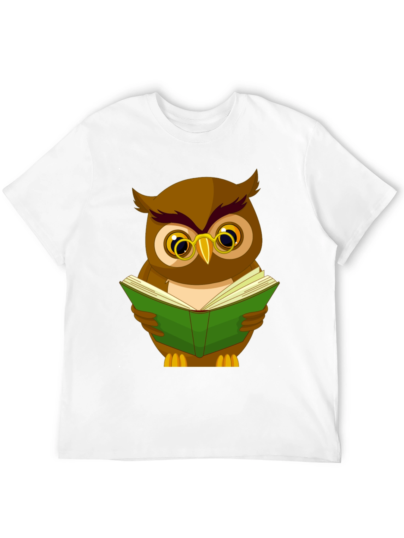 Owl Reading Book Graphic Tee - Black