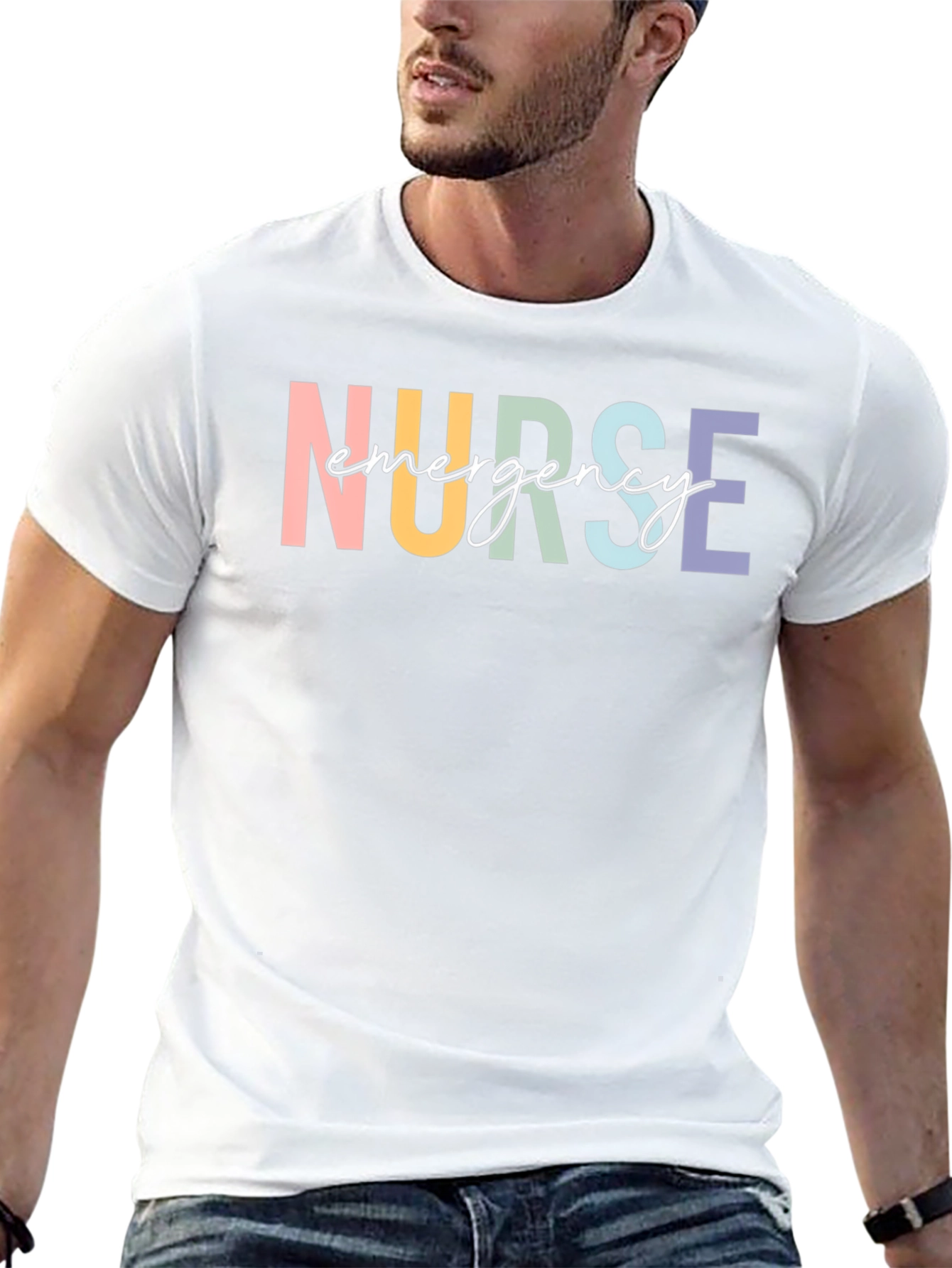 Emergency Nurse T-Shirt - Colorful Text Design