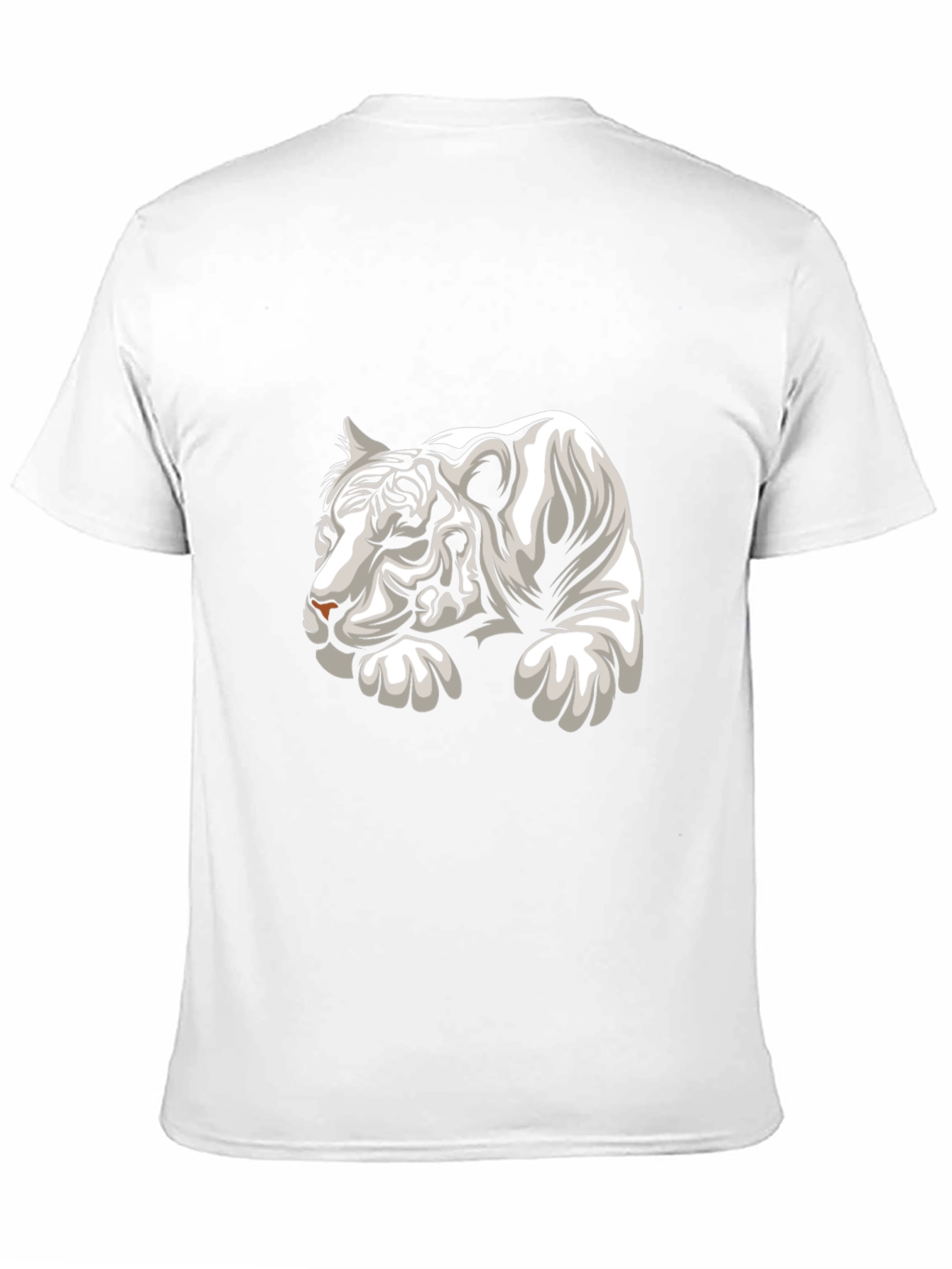 Cool White Tiger Graphic Tee - Black Cotton T-Shirt