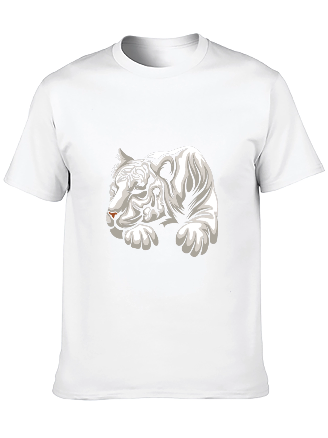 Cool White Tiger Graphic Tee - Black Cotton T-Shirt