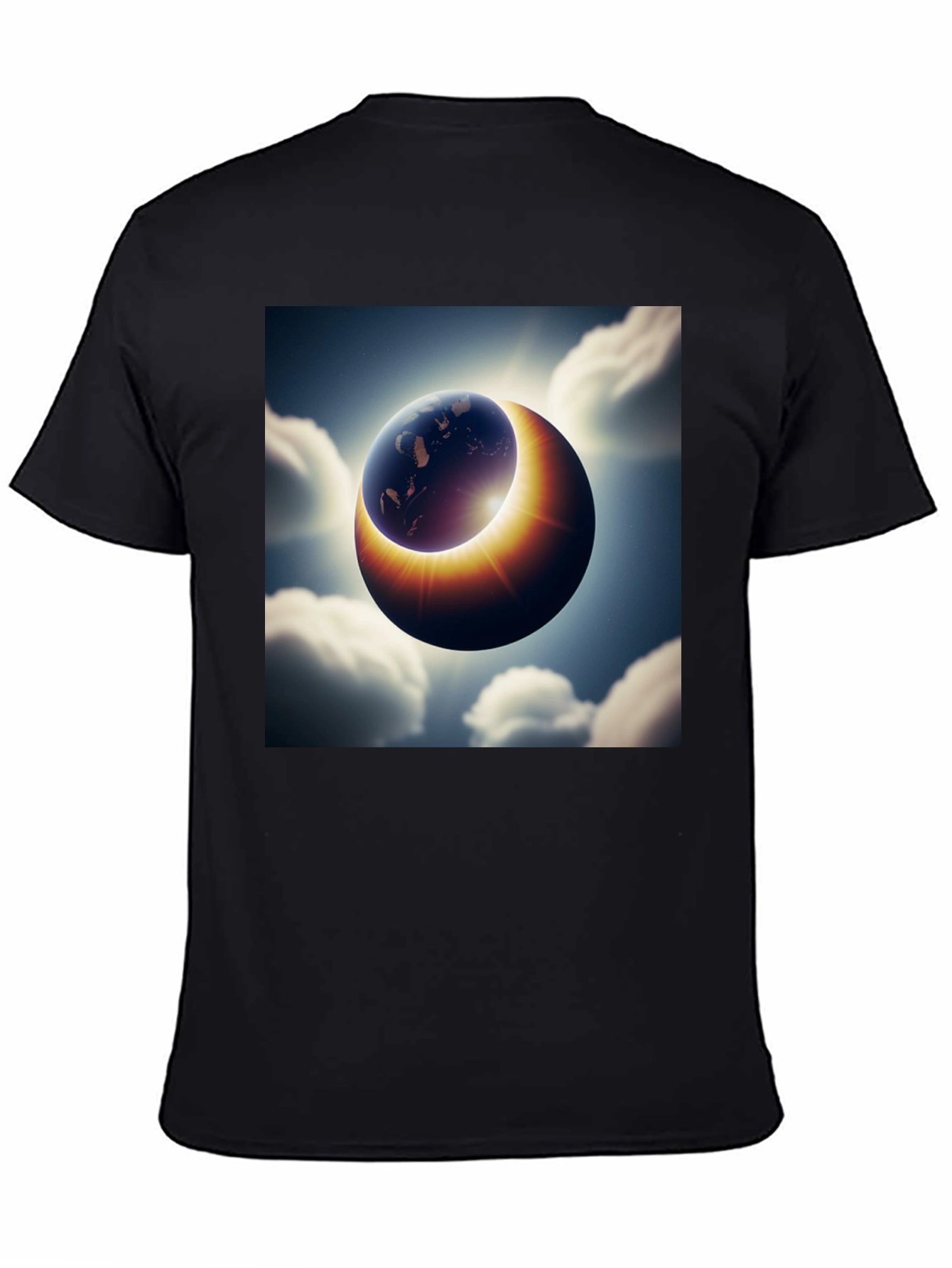 Earth Eclipse Graphic Tee - Unique Solar System Shirt