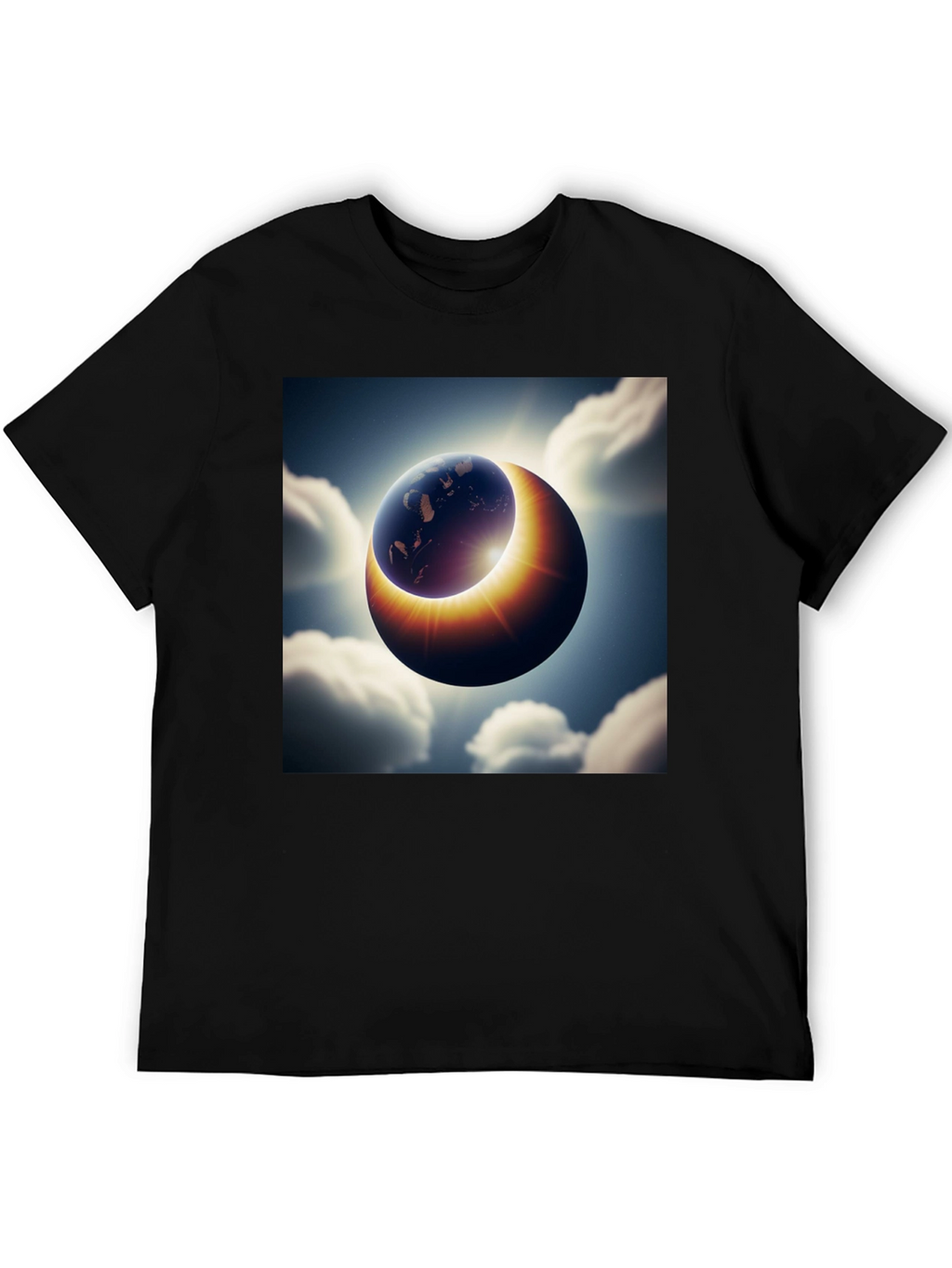 Earth Eclipse Graphic Tee - Unique Solar System Shirt