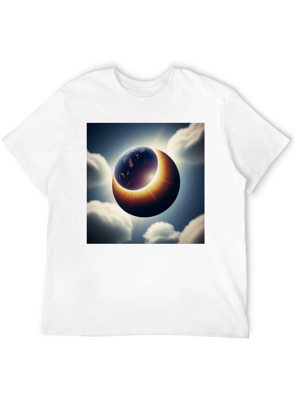 Earth Eclipse Graphic Tee - Unique Solar System Shirt