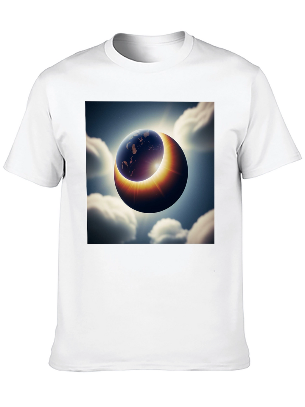 Earth Eclipse Graphic Tee - Unique Solar System Shirt