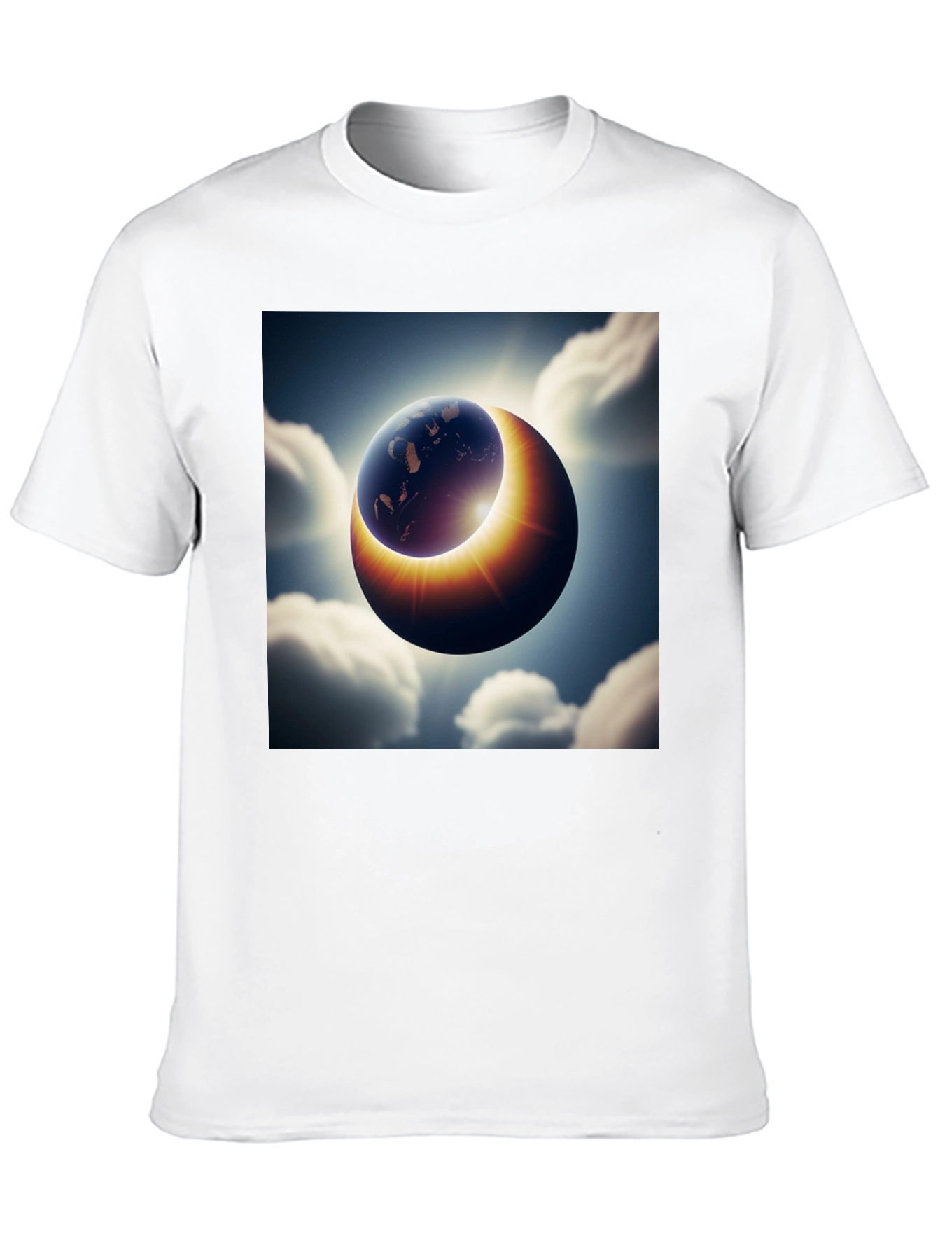 Earth Eclipse Graphic Tee - Unique Solar System Shirt
