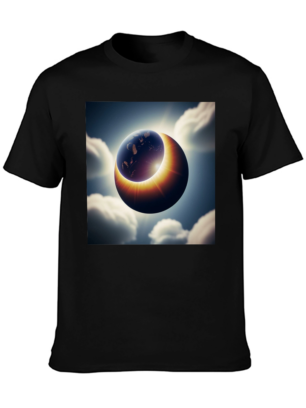 Earth Eclipse Graphic Tee - Unique Solar System Shirt