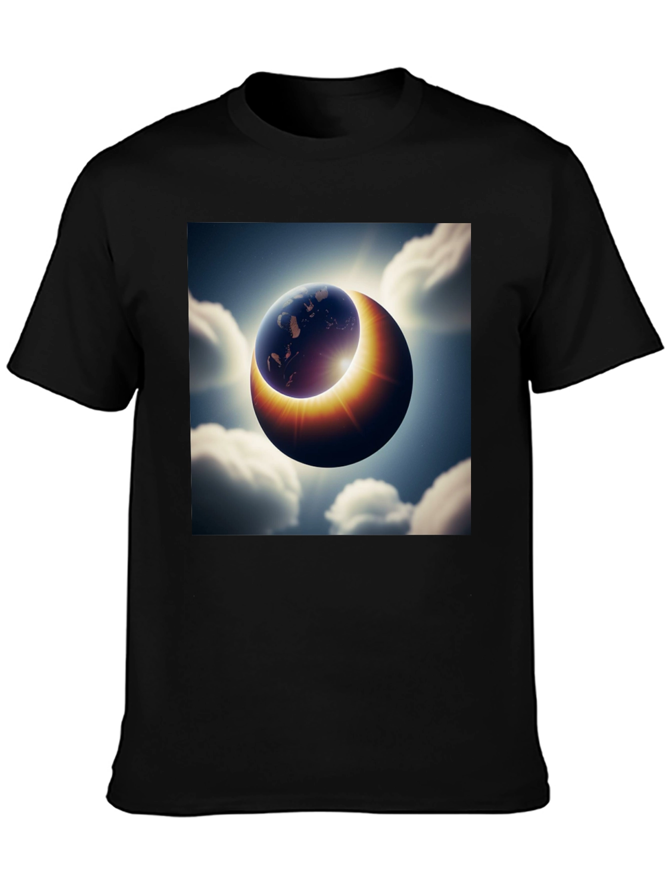 Earth Eclipse Graphic Tee - Unique Solar System Shirt