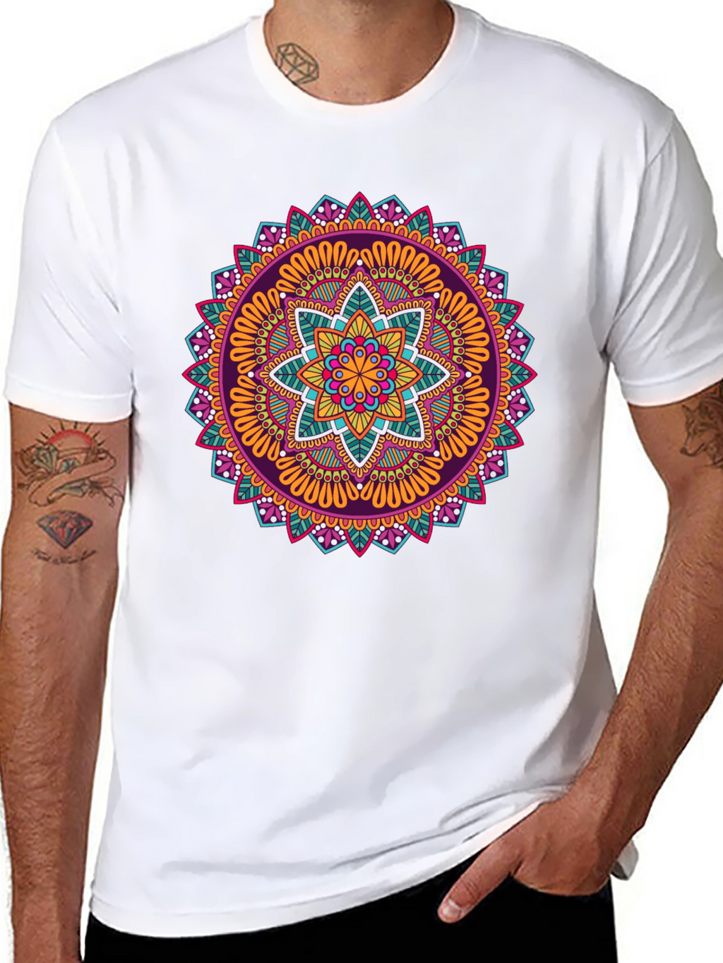 Vibrant Mandala Graphic Print T-Shirt