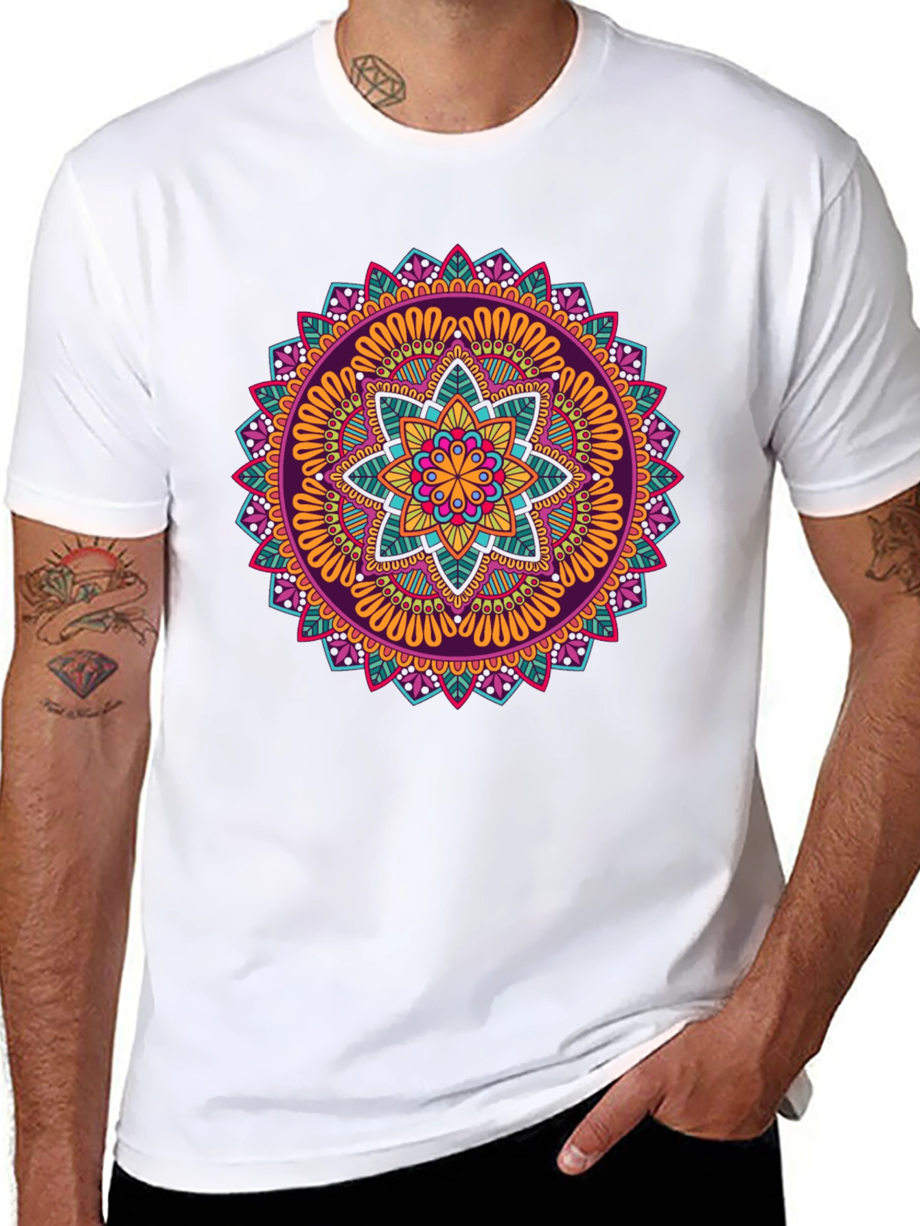Vibrant Mandala Graphic Print T-Shirt