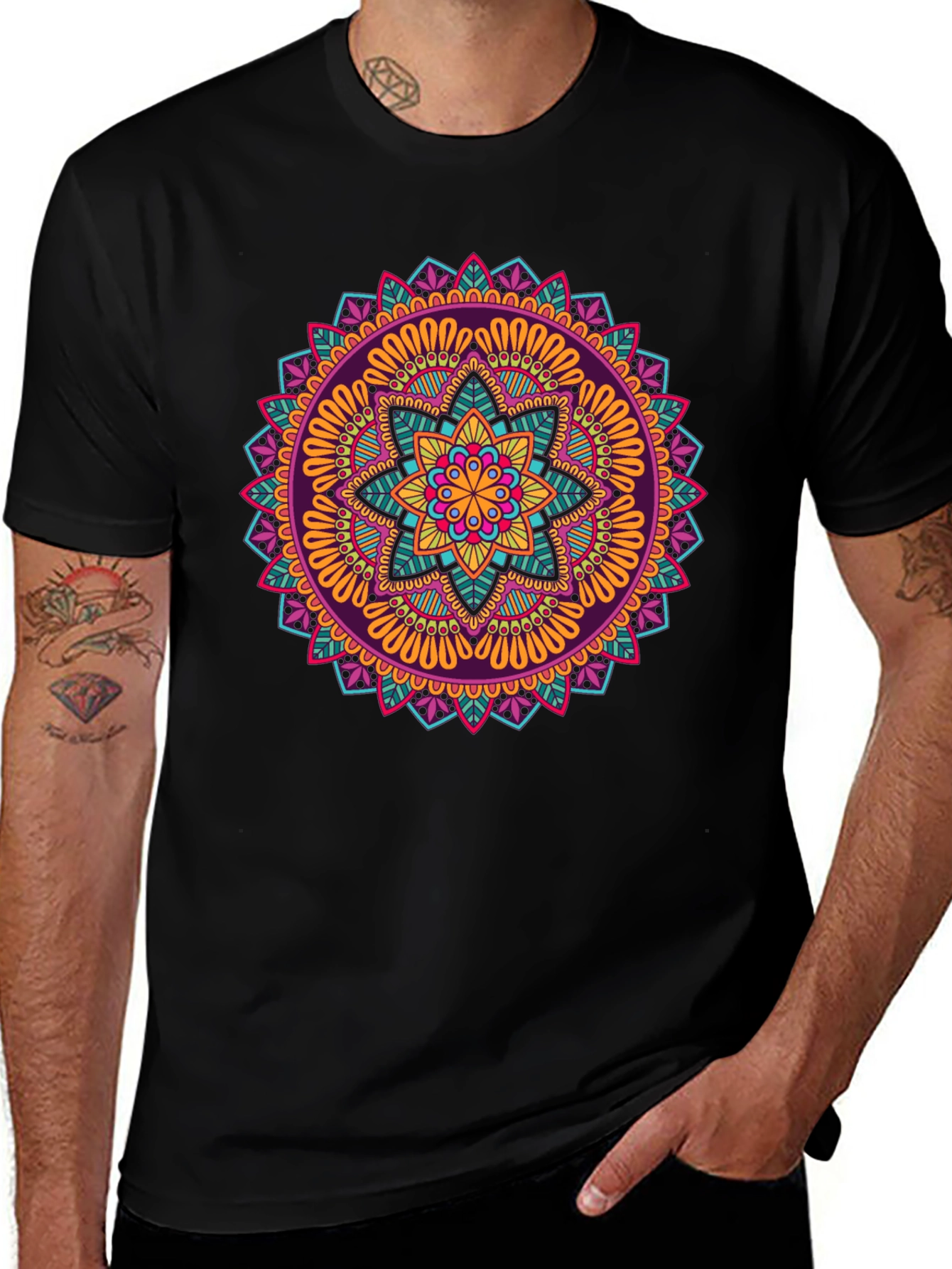 Vibrant Mandala Graphic Print T-Shirt