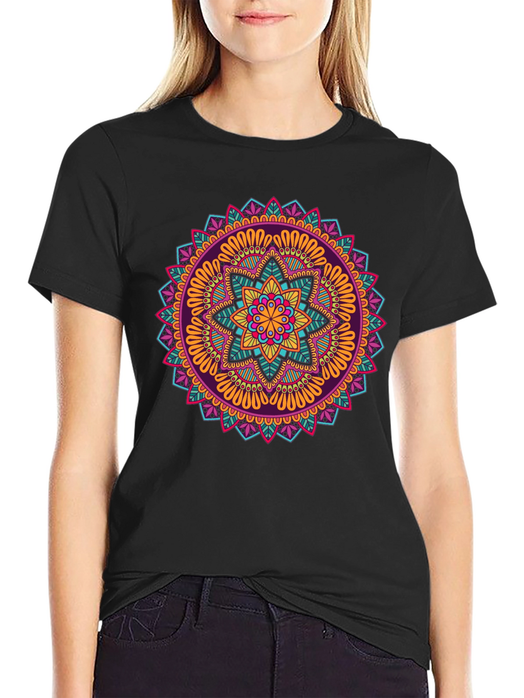 Vibrant Mandala Graphic Print T-Shirt