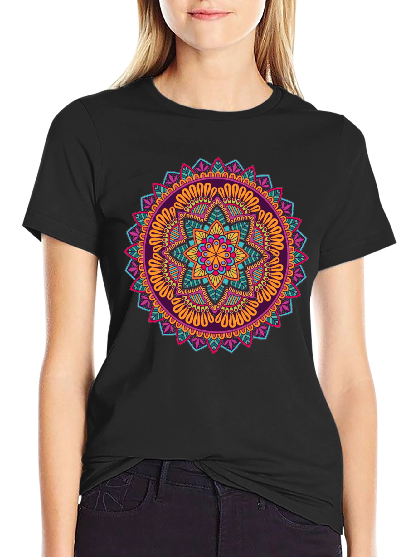 Vibrant Mandala Graphic Print T-Shirt